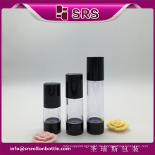 SRS freie Probe 15ml 30ml 50ml Injektion schwarze kosmetische Kunststoff Airless Pumpe Lotion Flasche